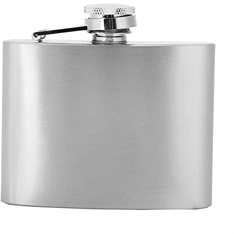 Juego de Embudo Petaca Acero Inoxidable, Frasco de Whisky Vino Portátil Plateado Con Embudo para Contenedor de Bolsillo de Licor, Ron, Vodka(4 oz)