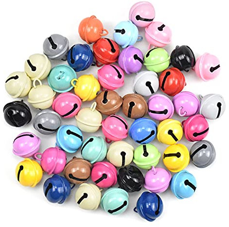 Bunte Metallglöckchen 50 Stücke 22 mm Bastelglocken Schlittenglocken für Weihnachtsdekoration Schmuckherstellung Katzenglocke Hunde Halskette Zubehör Dekoration