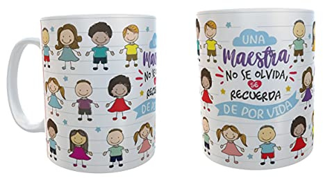 Los Eventos de la Tata. Regalos de fin de curso Taza regalo original para profes (Niños y niñas)