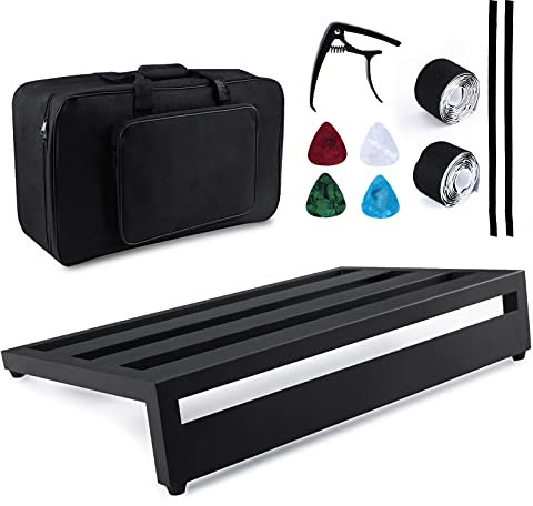 summina Pedaliera Per Effetti Per Chitarra Pedaliera In Lega Di Alluminio Con Borsa Per Il Trasporto 4 Pezzi Nastri Di Fissaggio Per Plettri