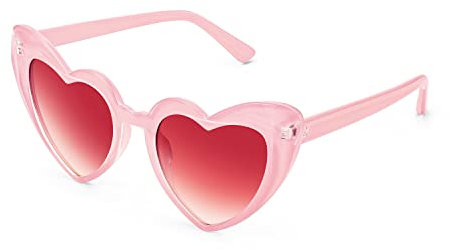 FEISEDY Lunettes de Soleil Monture Coeur Heart Lunettes Femmes Vintage Classique B2421