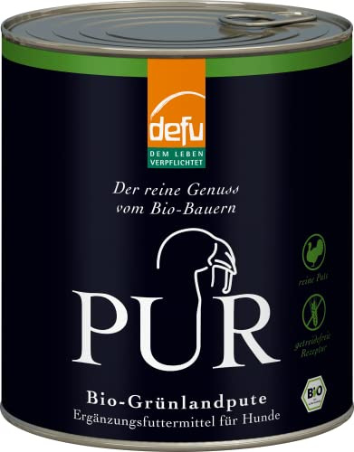 defu Hundefutter | 1 x 800 g | PUR Bio Grünlandpute | Premium Bio Nassfutter | Ergänzungsfuttermittel für Hunde