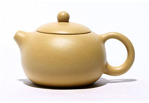Xishi Teapot 7oz Chinese Zisha Clay Pot Ceramics Purple Sand Mud Kungfu Tea Set Kettle Spherical Filter (Yellow)