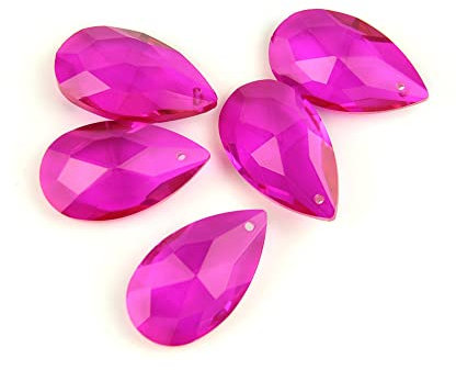 Kronleuchter Kristall Prismen Anhänger Anhänger Crystal Chandelier Teardrop Glass Trimmen Anhänger Glass Colorful Prism Hanging Drops Crystals Lighting Lamp Ersatzteile ( Color : Rose , Size : 50mm 10