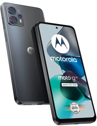 Motorola Moto g23 Smartphone (6,53'-HD+-Display, 50-MP-Kamera, 8/128 GB, 5000 mAh, Anroid 13) Matte Charcoal inkl. Schutzcover [Exklusiv bei Amazon]