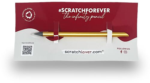 The New Infinity Pencil metallizzato – Matita con punta infinita, fino a 20 km di scrittura come 200 Matite classiche, idea regalo, gadget di design (Oro)