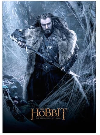 Displate Offiziell Hobbit MetallPoster Magnetische Befestigung Inklusive Lizenziert Bilder Hochwertiges Poster The Hobbit: The Desolation of Smaug - Thorin with Orcrist Poster 45 cm x 32 cm