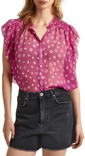 Pepe Jeans Marley Chemise Femme, Rose (Rose Anglaise), S
