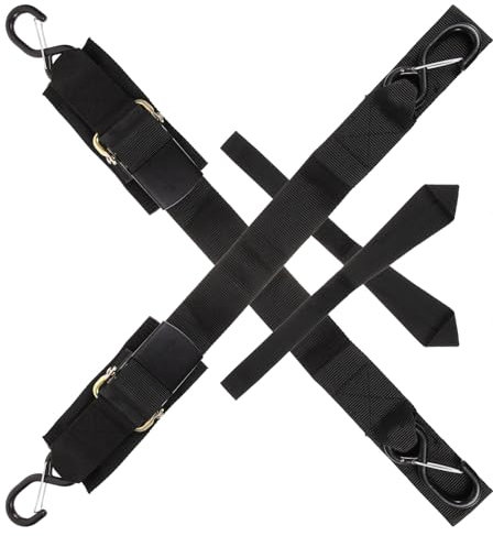 BESPORTBLE 2 Sets Boat Winch Strap Kayak Tie down Straps Marine Accessories Boat Fixing Strap Boat Trailer Tie-downs Motor Boat Beam Shoulder Strap Security Lock Tight Belt Nylon