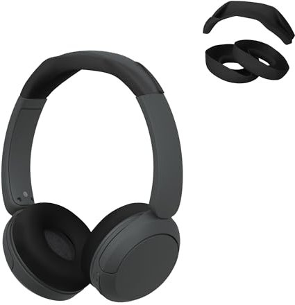 kwmobile Cuscinetti Auricolari e Custodia Archetto Cuffie Compatibile con Sony WH-CH520 - Copri Padiglioni Headband Cover Nero