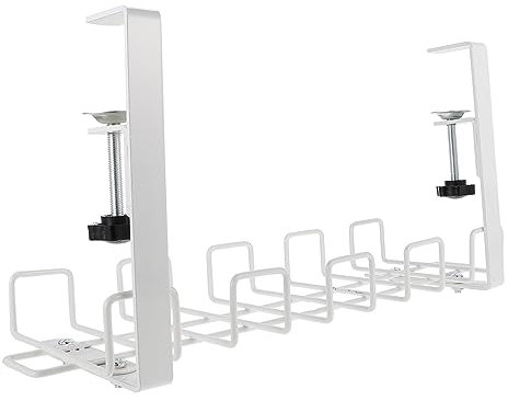 Homoyoyo Under Desk Cable Organizer Rack Compact Wire Storage Tray for Tidy Cable Management Home Office Easy to Install Space-Saving