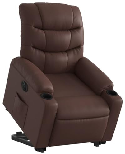 vidaXL Relaxsessel mit Aufstehhilfe Elektrisch Braun Kunstleder