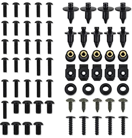 BPILOT Vis de carrosserie pour Y-AMAHA Tmax 500 Tmax500 XP500 2001-2011 2002 2003 2004 2005 2006 2007 2008 2009 2010 Kit Complet De Boulons De Carénage Clips Écrou en Acier Inoxydable (Color : Nero)