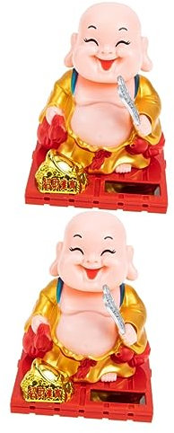 ABOOFAN 2St Maitreya-Buddha-Ornamente Buddha-Figur Dekorationen für zu Hause Buddha Statue Buddha Figuren Auto- Maitreya Buddha Schmuck Auto Buddha-Statue Wagen Skulptur Auto Zubehör