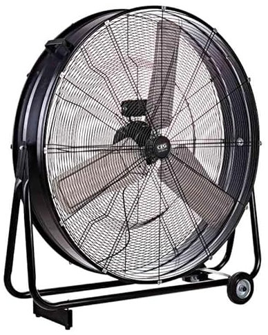 Generico CFG EV102 Uragano 100 Ventilatore Industriale Carrellato, 3 Velocità, Diametro 10 cm, 500W, Metallo Nero