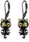 Katzen Ohrringe für Frauen Mädchen Sterling Silber Schwarze Katze Leverback Ohrringe Schmuck Geschenke für Katzen Liebhaber Muttertags