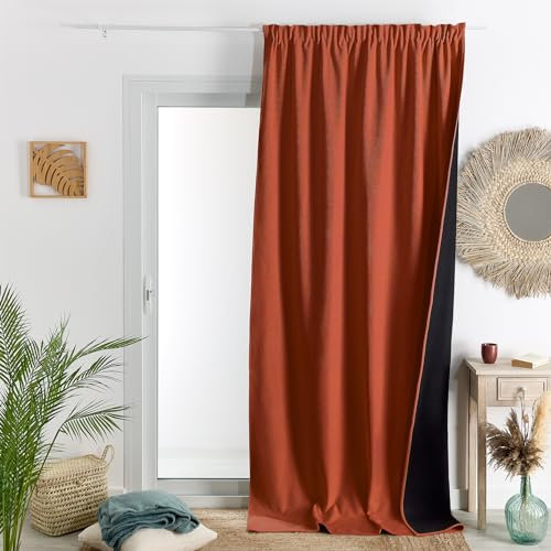 Home Maison HomeMaison Thermovorhang – Verdunkelungsvorhang – Terracotta – Vorhang 140 x 260 cm