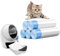 Ferypet Lot de 100 sacs à litière pour chat avec cordon de serrage, capacité de 37 à 40 litres, sacs à déchets pour bac à litière robot 3/4, doublures de tiroir à déchets - 63,5 x 40 cm