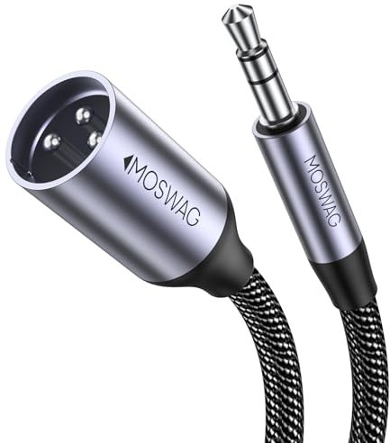 MOSWAG 3.5mm to XLR Cable - 1M, Compatible with iPhone, iPod, Laptop, Speaker, Mixer, Tablet