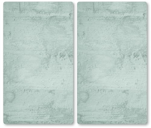 KESPER - Glasschneideplatte-Herdabeckplatte, Material: ESG-Sicherheitsglas, Maße: 50 x 28,5 cm, Stärke: 0,4 cm, Fußhöhe: 0,3 cm, Motivfolie: Beton Grau | 3754013