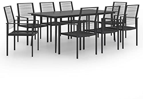 Capwee Gartenmöbel Set 8 Stühle mit Tisch Garten Essgruppe 8 Personen Gartenmöbel Set 8 Personen Gartentisch mit 8 stühle Set Gartengarnitur -9-TLG