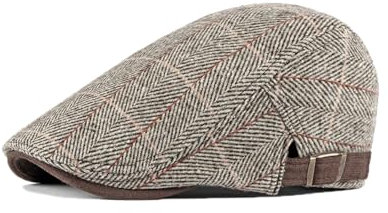 YAMEE Casquette d'hiver Chaud Coupe-Vent, Beret Réglable, Newsboy Cap Classic, Beret Casquette Vintage pour Golf Pêche Tir Marche Chasse, Chapeau de Conduite Homme