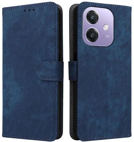 XINNI RFID Protective Phone Case for OPPO A60 5G(Not Fit 4G), PU/TPU Flip Leather Shockproof Cover, Blue