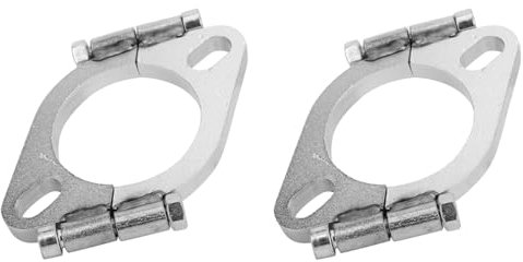 2PCS 2,5in 63mm Stahl Auspuff Flansch Flach Oval Split Reparatur Ersatz Zubehör