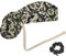 Scrub Cap mit seidiger Innenseite, Baumwollmütze mit Schweißband und Knöpfen, verstellbarer Pferdeschwanz zum Binden (zufällig mit Haarring), Goldfarbene Bume, Einheitsgröße