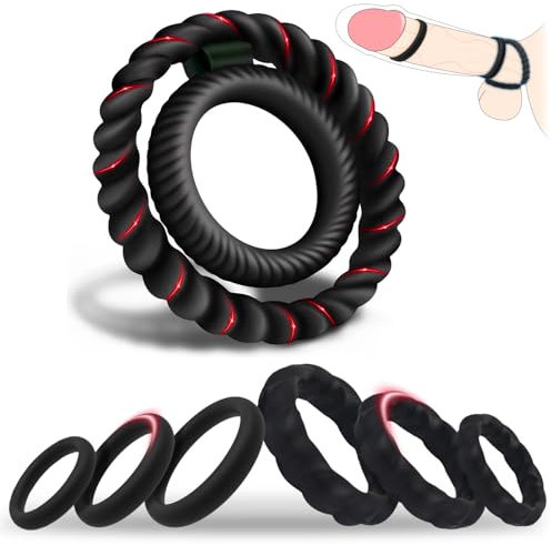 Anillos para Pene 7 Piezas Juguetes Eróticos para Pareja Sexuales Anillos de Pene Masculino Juguetes Sexuales Sex Toys Sex Shopping Hombre