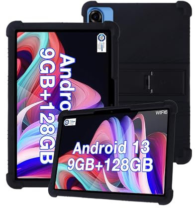Silicone Tablet Case for DOOGEE U10 2025 10.1 inch Kids Friendly,Shockproof, Anti-scratch, Adjustable Stand, and Soft Silicone Cover,Black