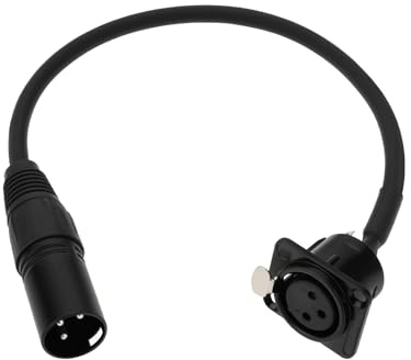 eMagTech Anschlusskabel 3-polige XLR-Buchse für die Panelmontage auf XLR-Stecker 30 cm D-Typ XLR-Durchgangskabel für die Panelmontage für Mikrofon- Hall- Und Audiogeräte (Buchse auf Stecker).