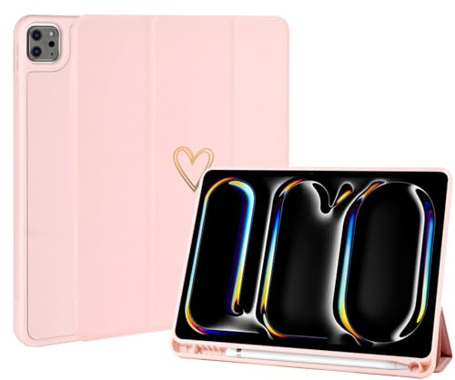 Fycyko Coque Compatible avec iPad Air 13 Pouces M3 2025/M2 2024,iPad Pro 12.9 (2022/2021/2020/2018) Coque avec Porte-Stylo & Tip Cover, Cute Sexy Lip Pattern Protective Cover-Marron