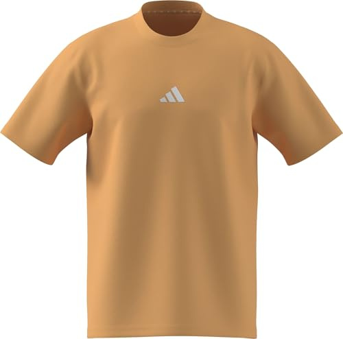 adidas Men's Essentials Small Logo Single Jersey TEE, Semi Ice Tangerine/White, XXS
