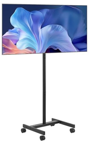 VEVOR Supporto TV da Pavimento per Schermo Piatto Curve da 431,8-1397 mm, Carrello Porta TV Carico max. 20 kg, max. VESA 200 x 200 mm per Soggiorno, Camera da Letto, Ufficio