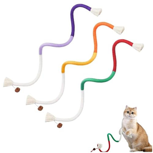 Celery Pets Cat Chew Rope, Catnip-Infused Organic Cotton Chew Rope Toys for Cats, Cats Interactive Toys Indoor 3PCS