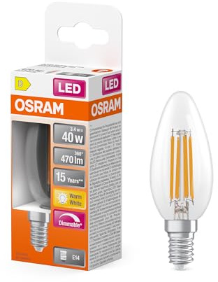 Osram LED Superstar Classic B 40 Filament DIM 2700 K 3,4 W | LED Superstar Classic B 40 Filament DIM, LED Lamps, klar, 35 mm dia, 15000 h, 1-Pack