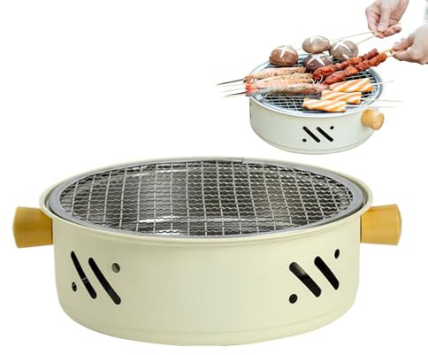 Tischgrill für zu Hause – tragbarer Holzkohlegrill Koreanisch, Antihaftbeschichtung, koreanischer Campinggrill ohne Rauch, Haushaltsgeräte für Tisch und Garten