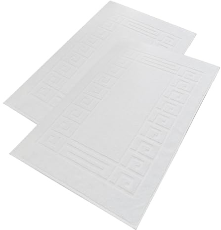 nice homeit – Set 2 Tappeti da Bagno in Spugna - 100% Cotone - Tappetini da Bagno per Doccia di Alta Qualità – Extra Morbidi, Assorbenti e Lavabili in Lavatrice - Made in Italy (Bianco, 60 x 90 cm)