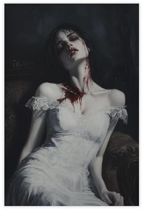 WOPIYNAG Leinwand-Poster, viktorianischer Vampir, Gothic, Wandkunstdruck, Bild, Gemälde, 30 x 45 cm