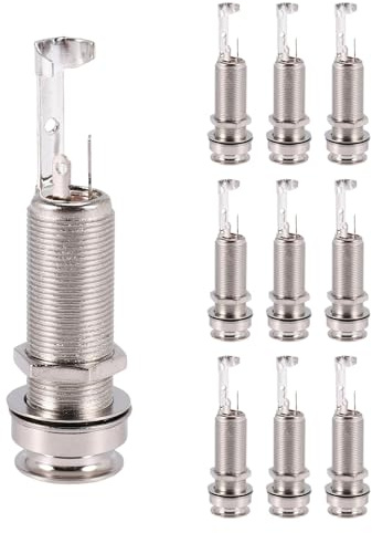 Tuesoa 10PCS Guitar Pickup Endpin Output Jack Strap Lock Chrome