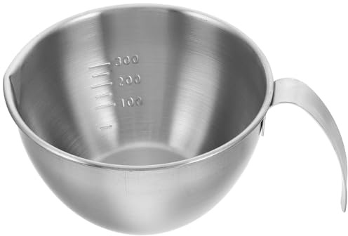 NIYANGLE Stainless Steel Mixing Bowl with Handles Spout Small Measuring Cup with Scale for Precise Pouring Versatile Egg Beater for Home Kitchen Baking and Cooking Easy to Clean