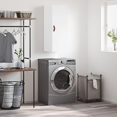Hoopleep Weißer Wandschrank, 34,5x34x90 cm, aus Holzwerkstoff, Hängeschrank für Schlafzimmer und Wohnzimmer, vielseitige Aufbewahrungslösung, ideal als Badschrank oder Küchenschrank