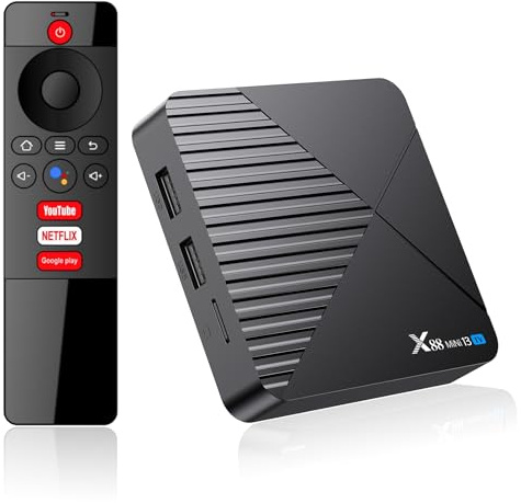 Android TV Box 13.0, 8K Android Smart TV Box with Voice Remote 4GB RAM 32GB ROM Dual WiFi2.4&5.8 WiFi6 BT5.0 HDR10 Support Video and Audio