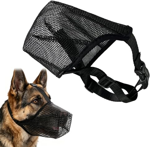 INNAL Fressschutz für Hunde Anti Giftköder Maulkorb für Hunde (L) Weicher | Verstellbare Netzmaulkorb Maulkörbe für Hünde Atmungsaktive Haustiermaske Hundetraining zum Auffangen von Beißen Lecken Kauen