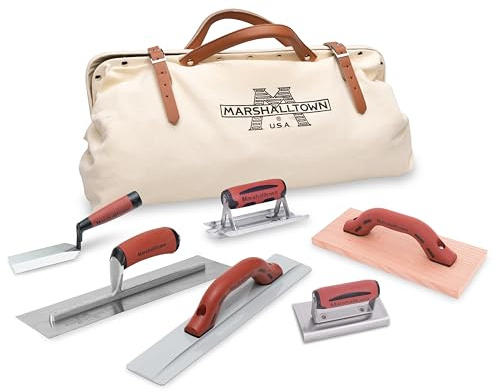 Marshalltown Concrete Apprentice Tool Kit, Includes 6 Concrete Tools, Canvas Bag, Made in USA, CTK2