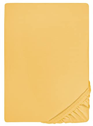 biberna Jersey-Elastic-Spannbetttuch 0077866 (Matratzenhöhe max. 25 cm) 1x 90x190 cm - 100x220 cm, leicht gelb