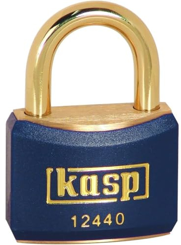 Kasp 124 Brass Padlock - 40 Millimeters - Brass Shackle - Blue