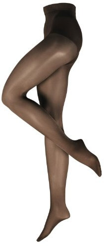 Nur Die Figura 25 DEN Shaping-Strumpfhose transparente glänzende Feinstrumpfhose breiter Komfortbund Bauch-Weg Damen, schwarz, S