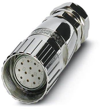 PHOENIX CONTACT V-RC/TGUM 11/KVD 11/LBL 12 Anschlussbuchse M23, 12 Polig, Gerade, Frei Konfigurierbar mit Lötanschluss für Leitungsaußendurchmesser 8 mm - 12mm